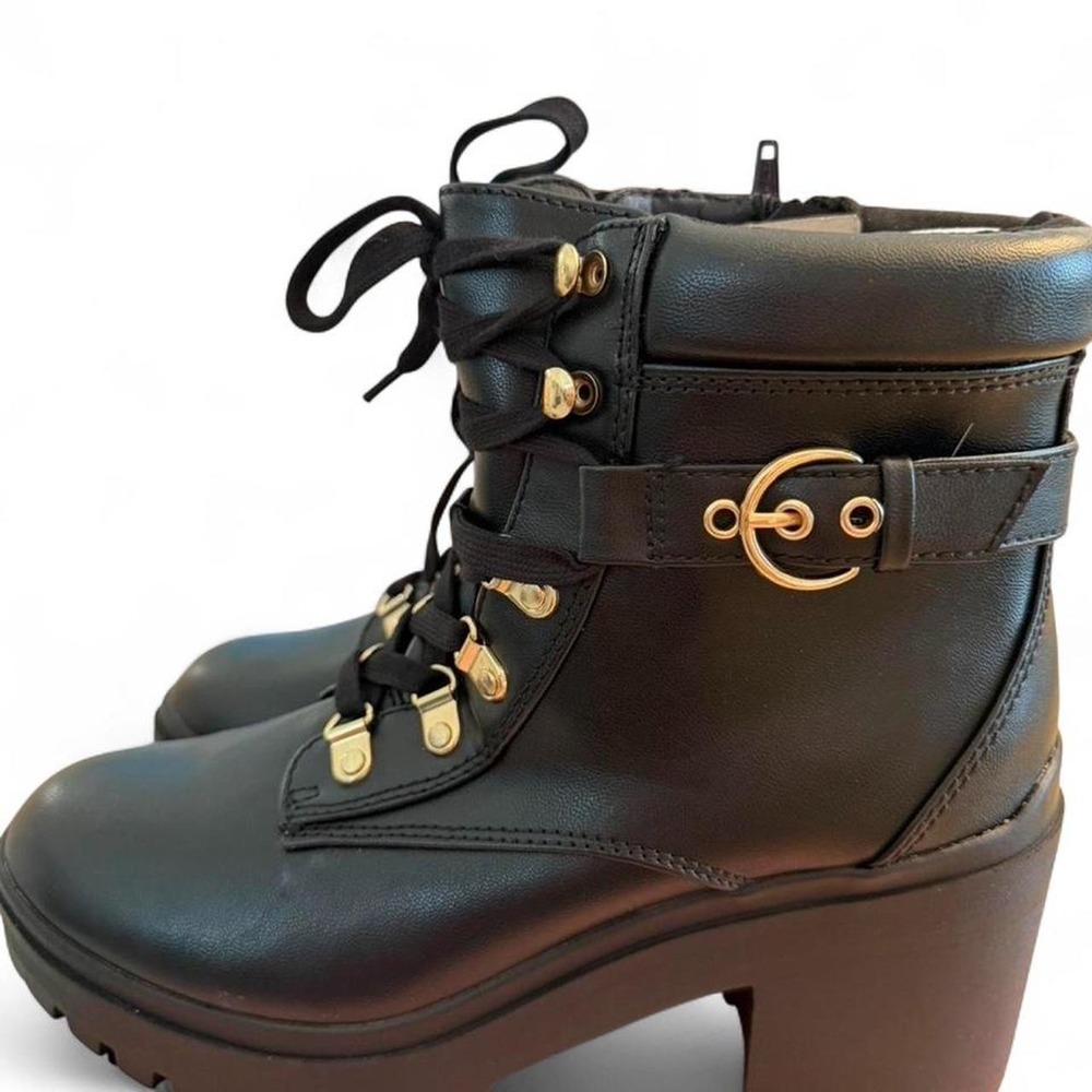 Bikercore alternative festival Indie Vanguard Goth core Wild Pair Lug Sole Boot - Picture 5 of 9